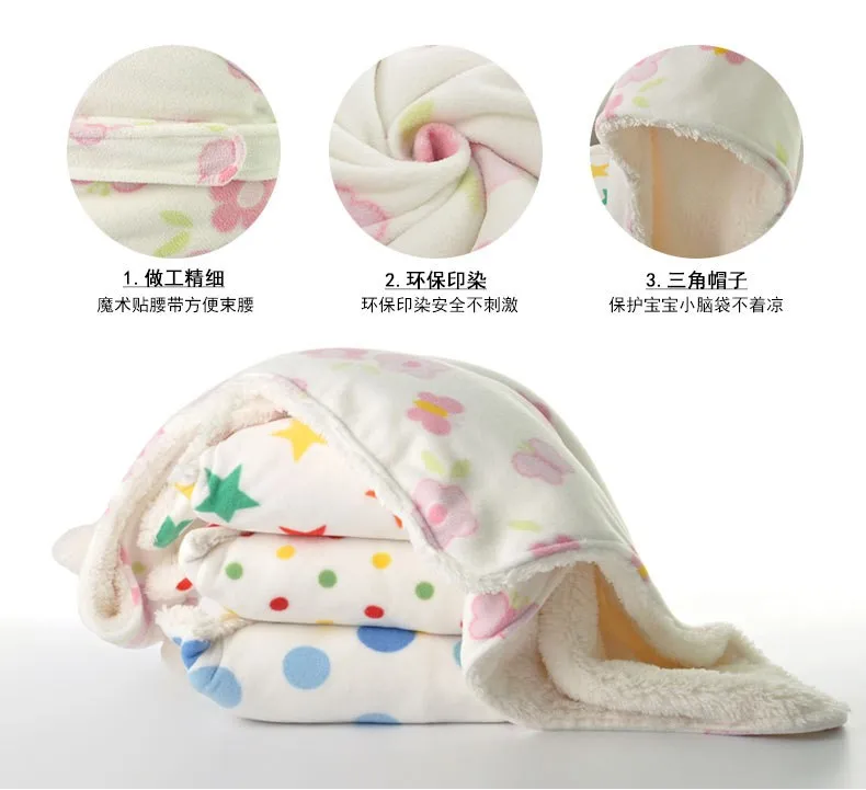 Зимний ребенка пеленать Обёрточная бумага одеяла для младенцев новорожденных Полотенца мягкая новорожденный Пеленальное Одеяло