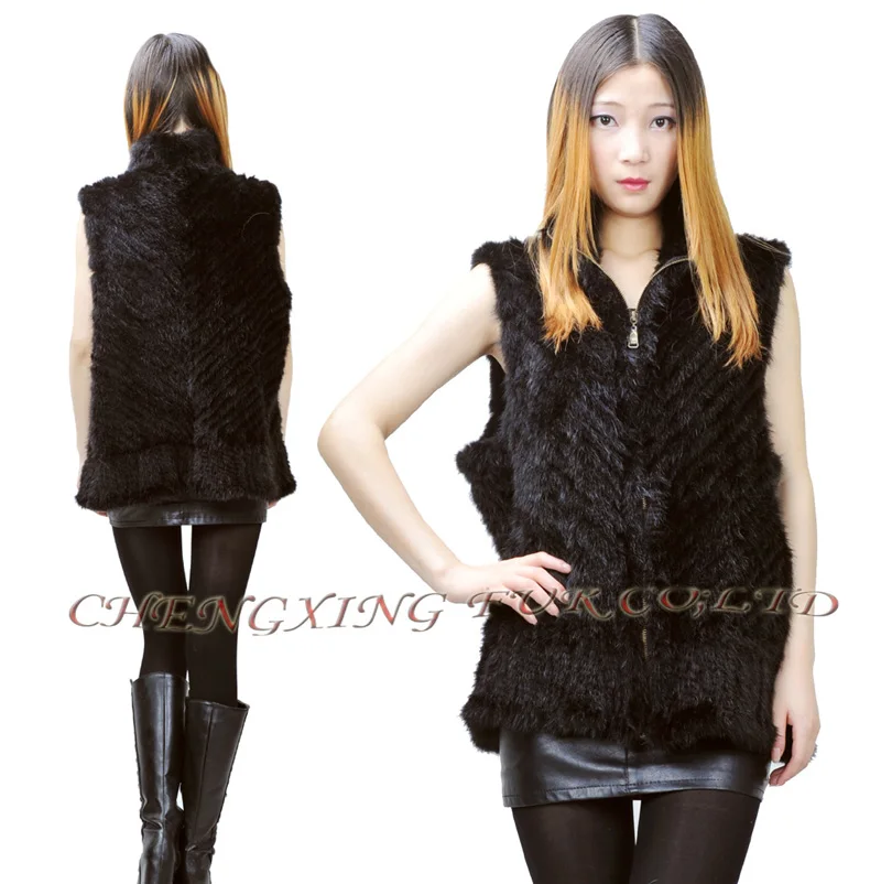 

CX-G-B-133B Fashion Knitted Genuine Fur Mink Vest ~ DROP SHIPPING