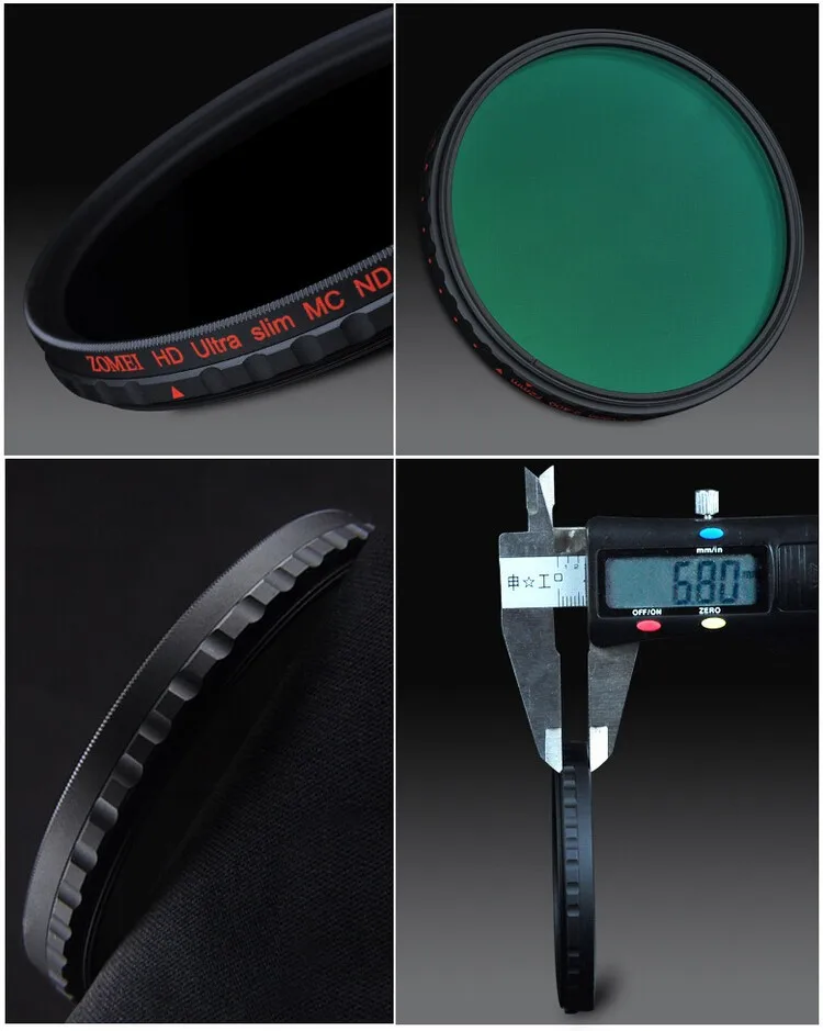 ZOMEI 58 мм изменяемый фейдер ND Регулируемый Фильтр ND2 для ND400 58 мм Высокое разрешение набор УФ-фильтров с нейтральной плотностью для Камера DSLR