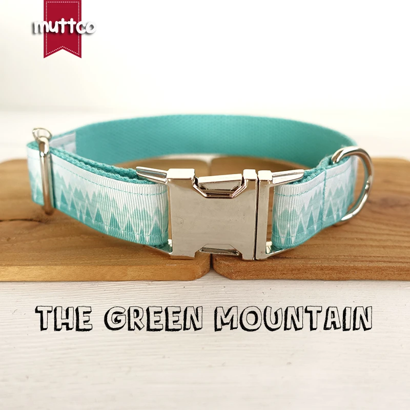 20pcs/lot MUTTCO wholesale fresh style basic dog collar THE GREEN