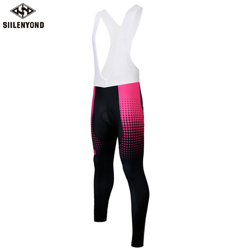 

Siilenyond Women Winter MTB Bicycle Bib Pants Keep Warm MTB Cycling Trousers Bike Cycling Tights Shockproof 3D Gel Padded
