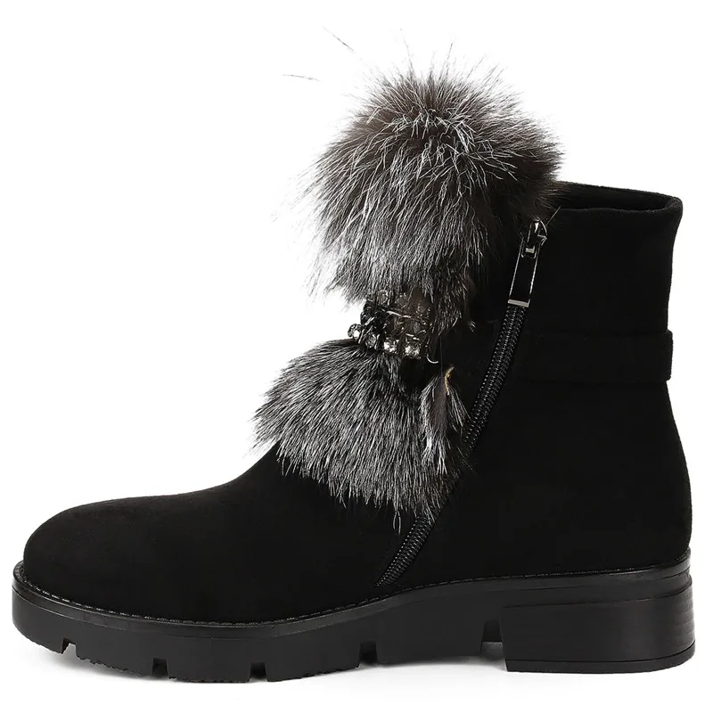 Ajouter Noir 36 Bottes 2019 D'hiver Solide Doratasia Nouveautés Zip De Bottines Gros Up Femmes Grande Fourrure Taille 41 Femme Chaussures QCBoexEdrW