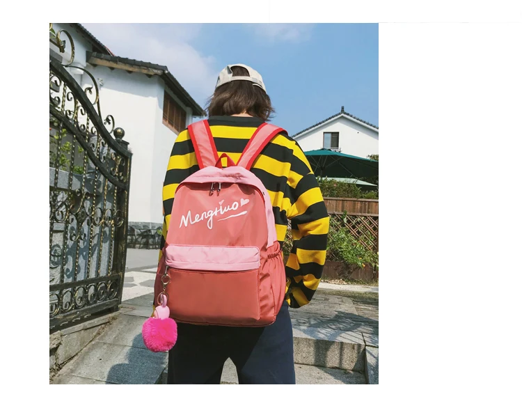 Menghuo Women Waterproof Nylon Backpack Female Rucksack School Backpack for Girls Fashion Travel Bag Bolsas Mochilas Sac A Dos--_34_06
