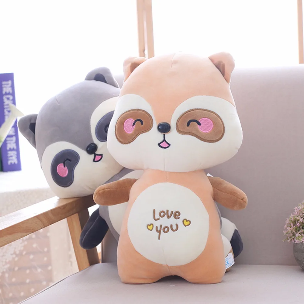 

new arrival lovely cartoon raccoon plush toy large 45cm love you raccoon very soft doll throw pillow Christmas gift b1518