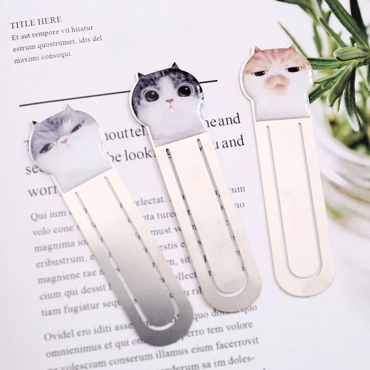 

Lovely Cats Meow 3D Metal Bookmark Stationery School Office Supply Escolar Papelaria