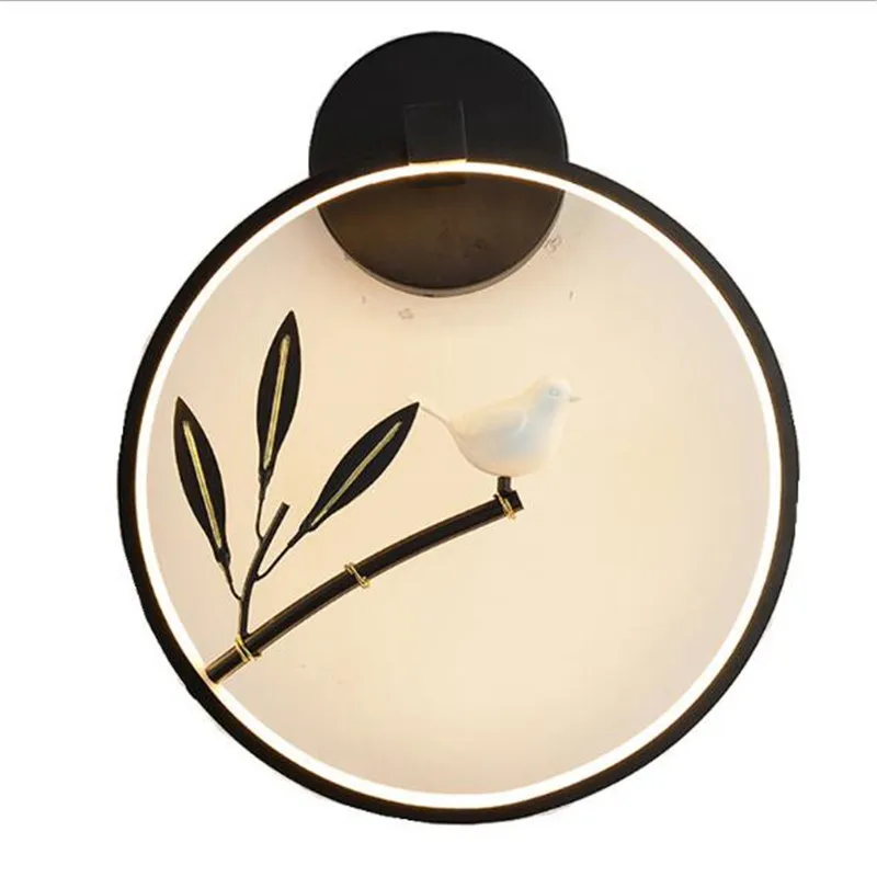 Новый современный китайский креативный металлический Bamboo Bird светодиодный
