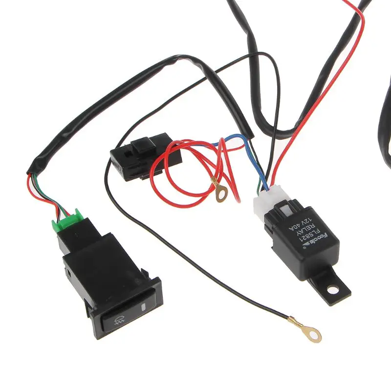 Универсальный 12V 40A релейный жгут проводов с переключателем включения/выключения для автомобиля светодиодный противотуманный светильник