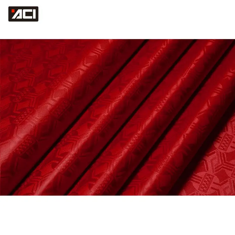 ACI африканская швейная ткань Нигерия Дамасская морская парча красного цвета Базен Riche дышащий Африканский жаккард одежда для женщин