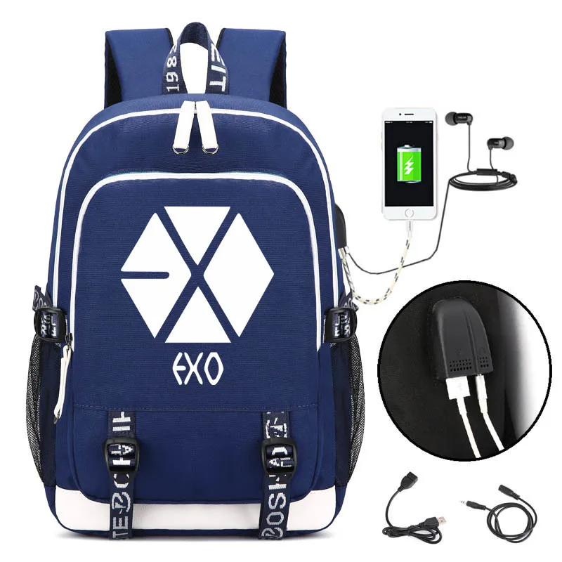 DENGPAO Kpop EXO черный рюкзак для ноутбука школьные сумки подростков девочек и