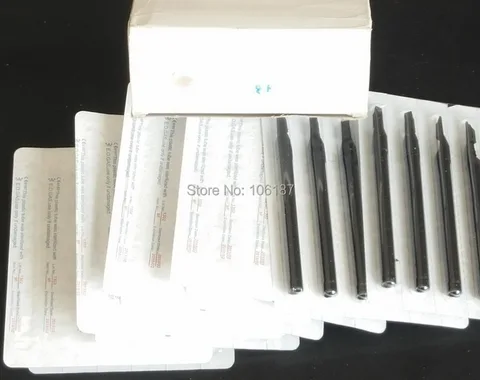 Aperto do Tatuagem Tamanho Plástico Preto Longo Agulhas Dicas Bicos Tatuagem 9ft 50 Pcs