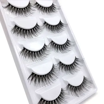 

NEW 5 pairs eyelashes 3d mink lashes natural long 1 box mink eyelashes 1cm-1.5cm 3d false eyelashes full strip lashes