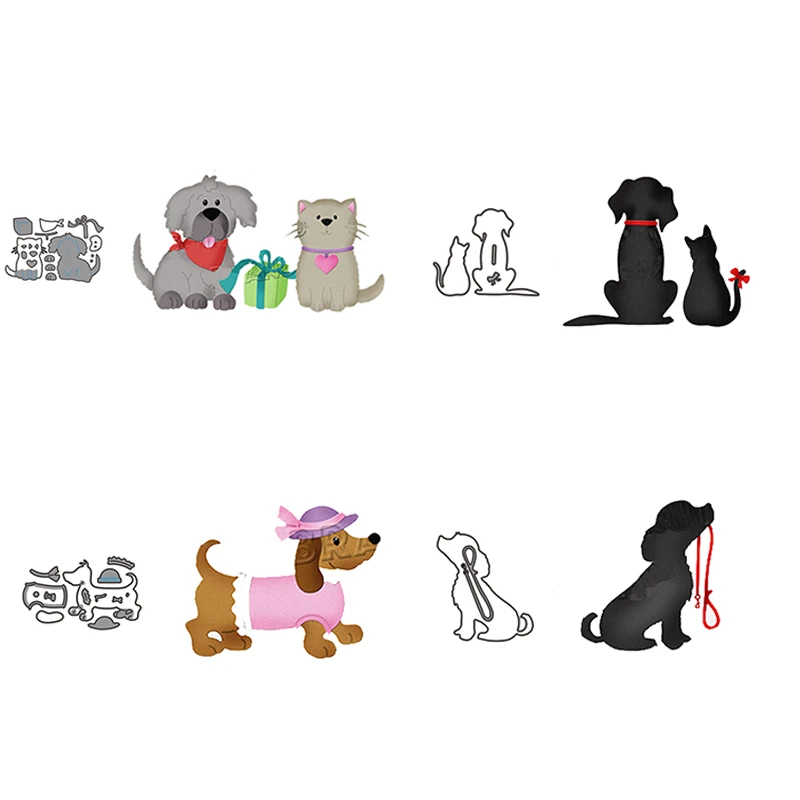

JC Metal Cutting Dies Scrapbooking Dies Cute Dogs Animal Craft Cut Die for Card Making Stencil Handmade Album Paper Model Decor