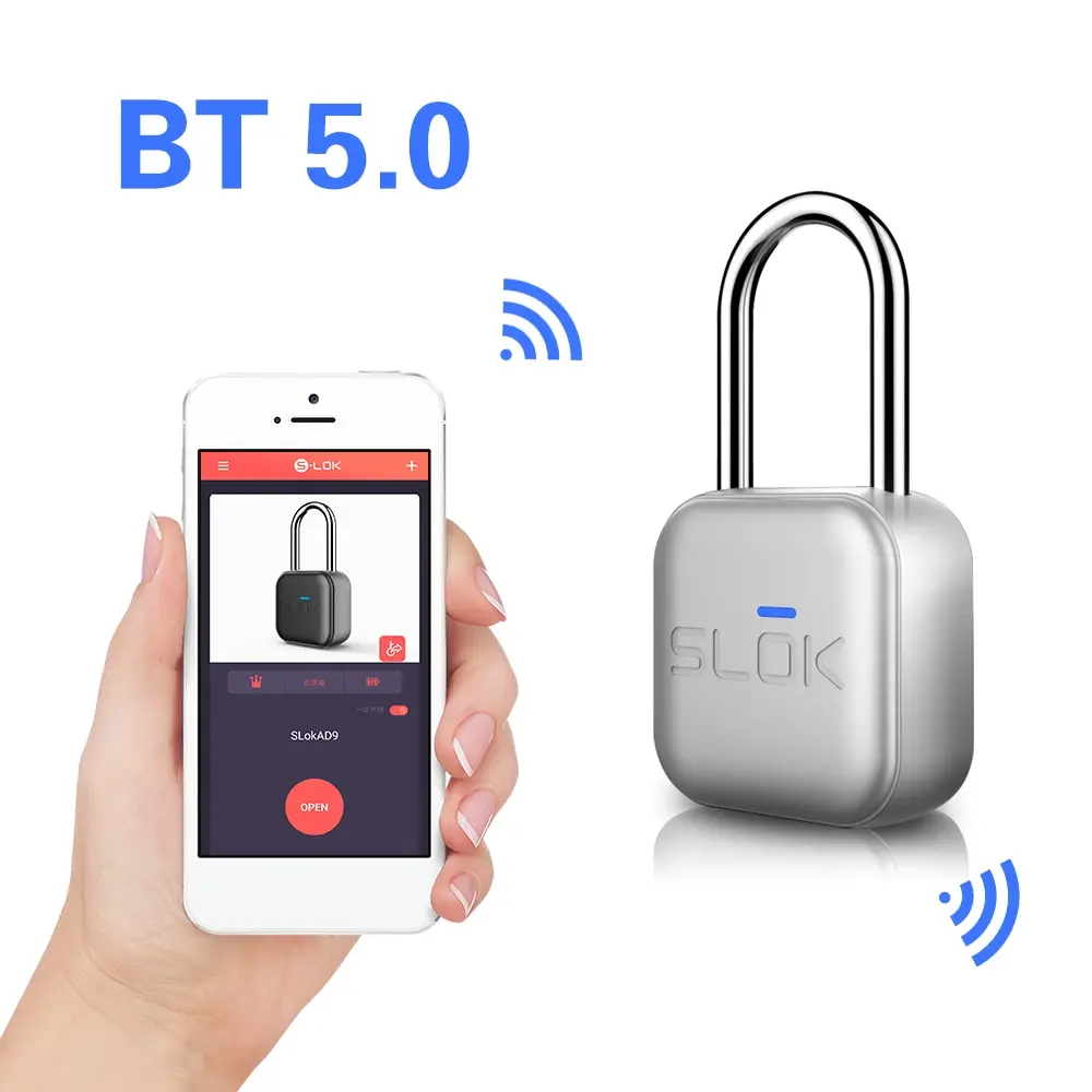 

Electronic Wireless Lock Keyless Smart BT Padlock Master Keys Types Lock with APP Control for Bike Motorycle Home Door