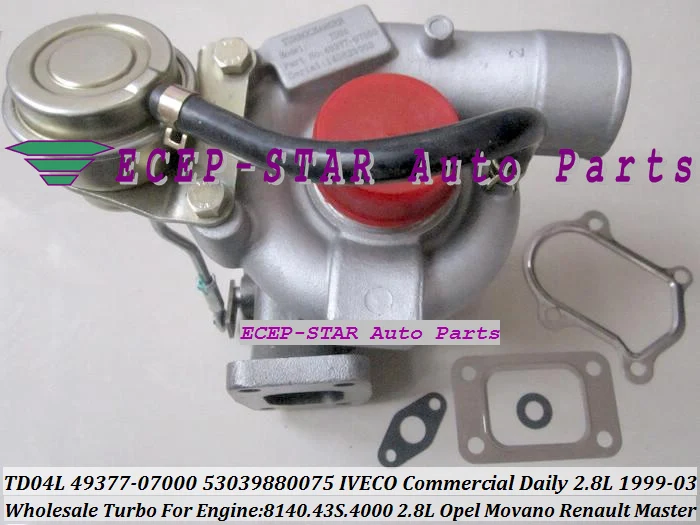 TD04L 49377-07000 53039880075 53039880034 Turbo Turbocharger For IVECO Commercial Daily 2.8TD 1999-03 8140.43S.4000 2.8L 125HP