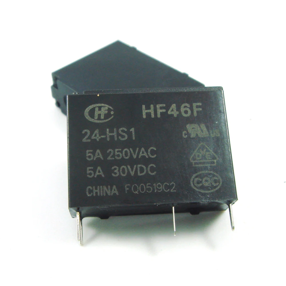 10 шт. реле 5A 4PIN hf46f-5-hs1 hf46f-12-hs1 hf46f-24-hs1 Мощность обычно открытым 5 12 24 В постоянного