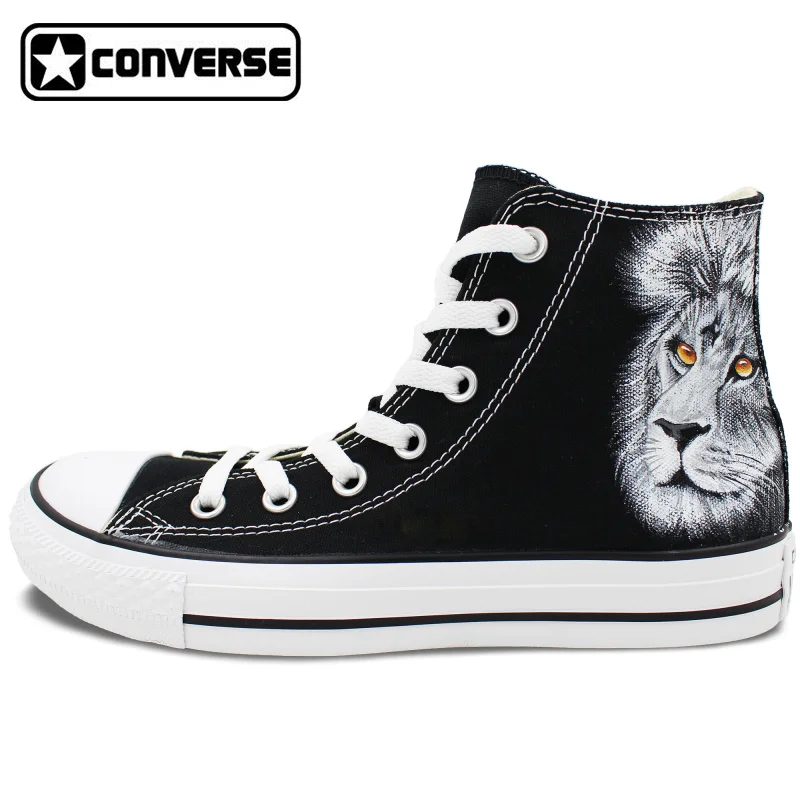 Prix pour Noir Converse All Star Hommes Femmes Chaussures Animal Roi Lion Design Original Peint À La Main Toile Sneakers Homme Femme Prix pour Noir Converse All Star Hommes Femmes Chaussures Animal Roi Lion Design Original Peint À La Main Toile Sneakers Homme Femme