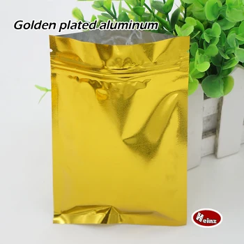 

Golden opaque self-styled bag/ Aluminum foil bag/ Mobile phone shell /Food /Ornaments bags. Spot 100/ package