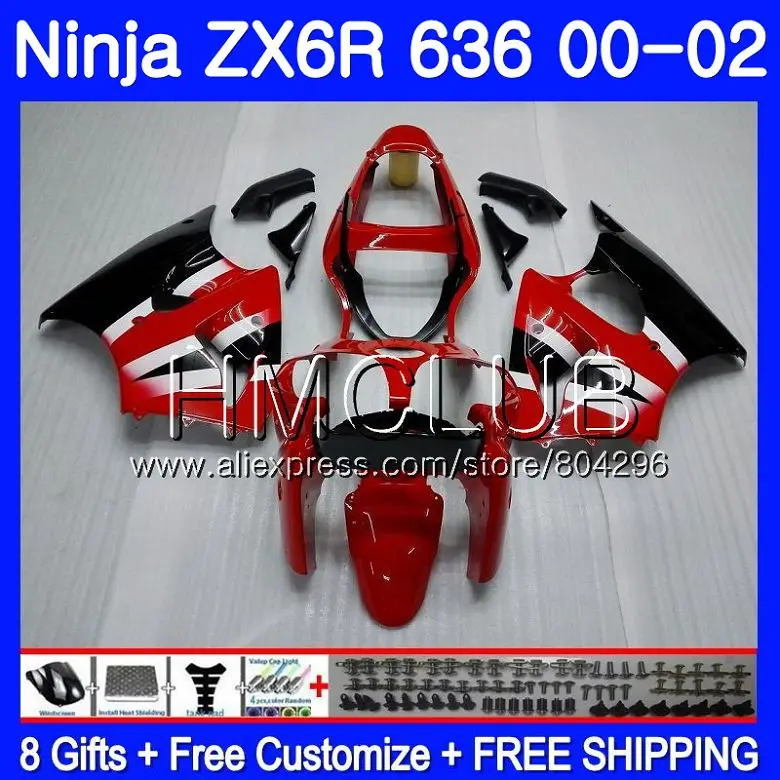 

Bodys For KAWASAKI NINJA ZX 600 CC 6 R ZX636 ZX6R 00 01 02 19HM.21 New red ZX 636 ZX-6R ZX-636 ZX 6R 2000 2001 2002 Fairing
