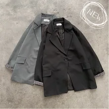 Весенний и летний костюм список корейской моды хип хоп пара красивый повседневный сплошной цвет с манжетами маленькая куртка