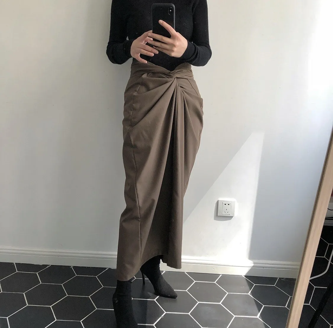 

Bandage Lace Up Wrap Skirt For Women Women High Waist Pleated Skirts Casual Solid Office Skirt Clothes Skirt