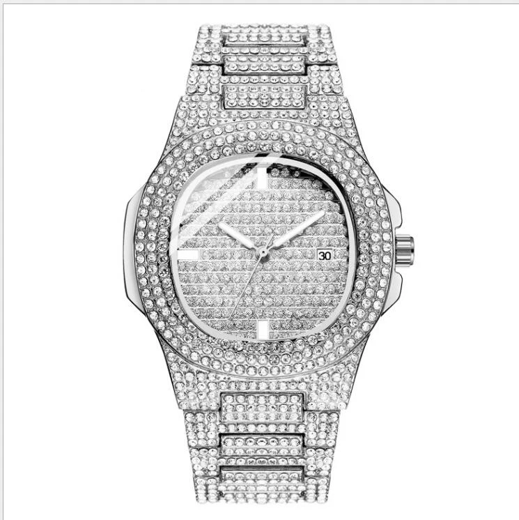 Rol часы для мужчин Лидирующий бренд роскошные часы мужские часы Полный алмаз унисекс кварцевые часы GOLG большой циферблат спортивные часы хип-хоп