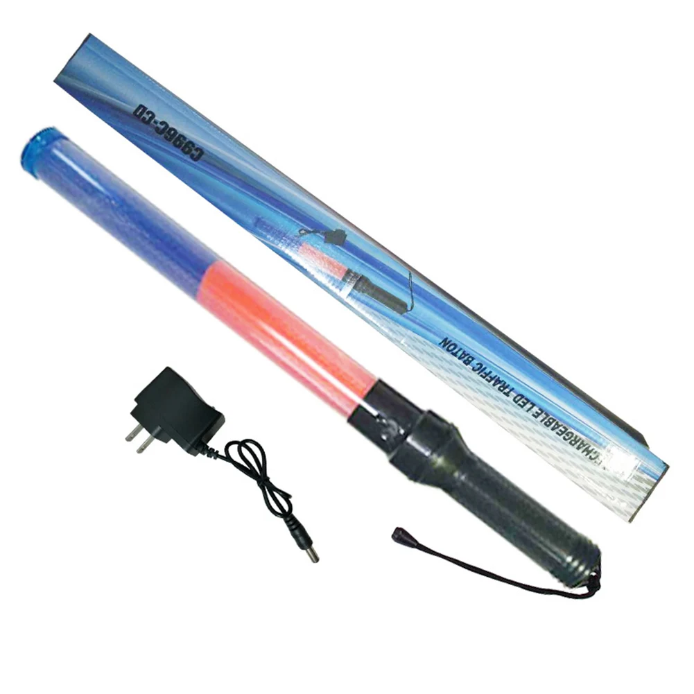 

54cm Outdoor LED Traffic Safety Signal Warning Flash Flashligt Wand Baton Police Ref Baton Safety Signal Command indicator tool