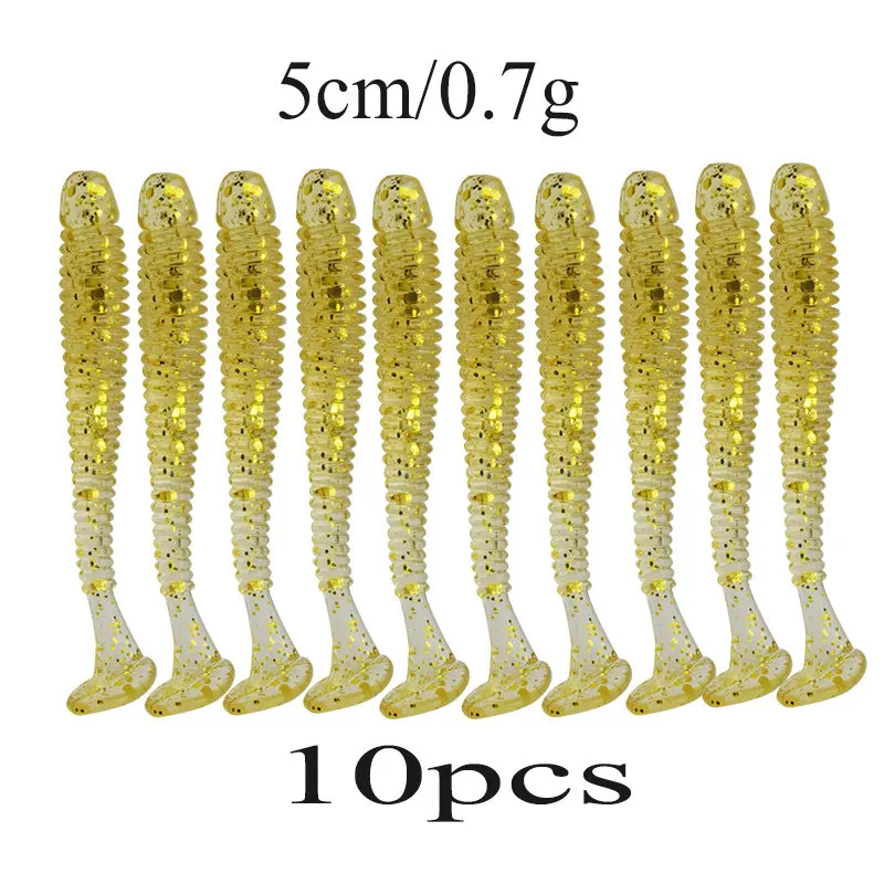 10 шт./лот воблеры мягкие приманки для рыбалки резиновые мягкие приманки 47 мм 0,7 г т-хвост мягкие искусственные черви приманки бас Силиконовые Рыболовные Приманки - Цвет: J
