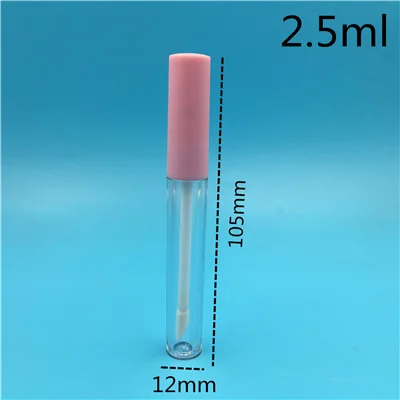 50 шт. 5 мл прозрачный пластиковый блеск для губ тюбики для подводки глаз Тушь для ресниц косметические пустые упаковочные контейнеры - Цвет: 2.5 ml pink lid