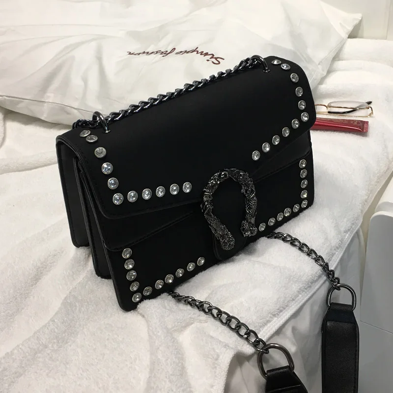 

Autumn and Winter New Vintage Diamond Chain Shoulder Messenger Bags Casual Fashion Womem Purses and Handbags