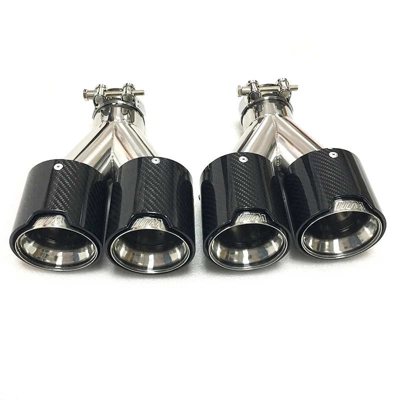 

Twin End Tips Carbon Fiber Exhaust Car Exhaust Muffler pipe for BMW 2.5'' in, 3.5'' out M performance Dual Pipes