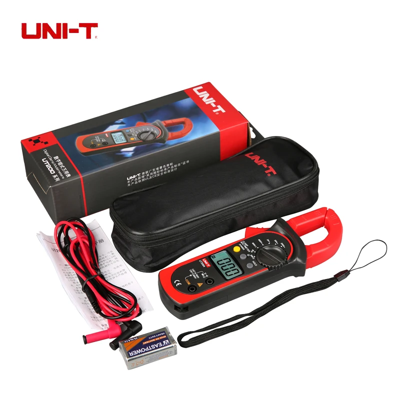 

UNI-T UT200B Digital Clamp Meter 1999 Manual Range ACA 600A ACV DCV 600V Sine Wave RMS Resistance 20Kohm