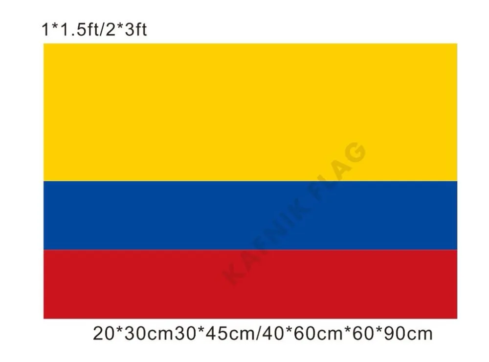 KAFNIK бесплатная доставка 20*30 см/30*45 см/40*60 см/60*90 см маленькие флаги Колумбийский