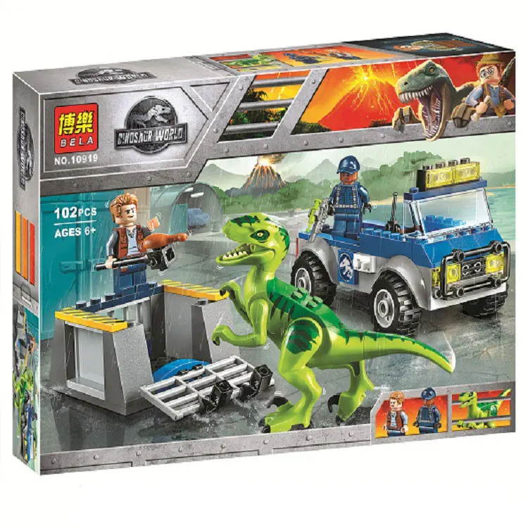 Bela мир Юрского периода Raptor Rescue Truck Building Kit Совместимость Legoings 10757 строительные