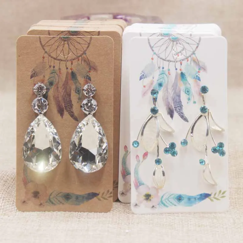 

5cm*9cm DIY Colorful Jewelry display cards and Earring display Tag&Cards&Label Kraft paper earring cards 100PCS original design