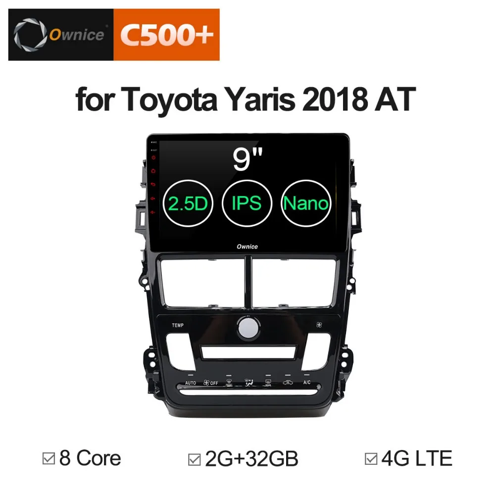 Sale 9"IPS Android 8.1 Octa Core Car DVD Player forToyota Yaris Vios 2017 2018 2019 MT/AT Auto Radio GPS Audio Carplay 4G+32G CarPlay 3