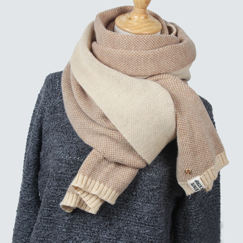 High Quality Women's Scarf Winter Wool knitted Scarf Collar Scarves Thicken Warm Fashion pineapple Stole Shawl Wrap mx001