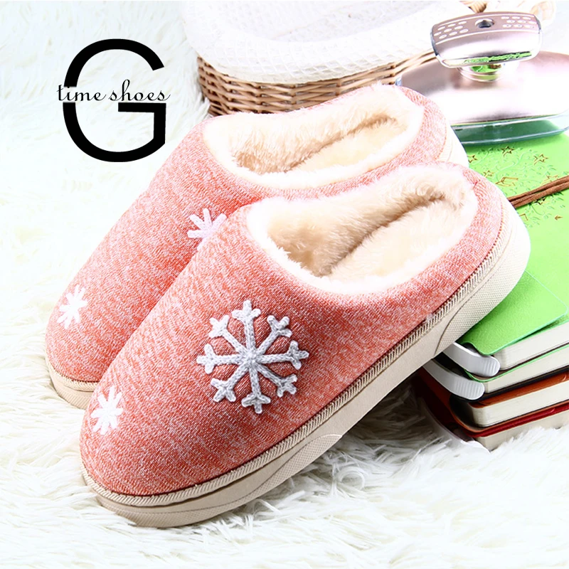 

Gtime Women Winter Snowflake Warm Slippers Women Slippers Christmas Lovers Home Slippers Indoor Plus Size House Shoes SE542