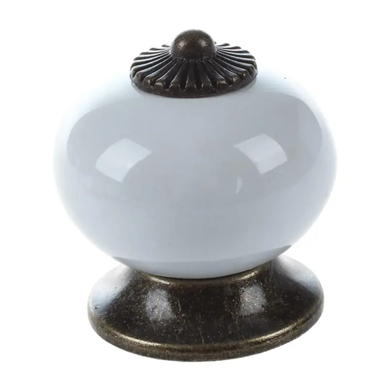 

5 x Door Furniture Ceramic Round Button Handle Screws Included Elegant Design