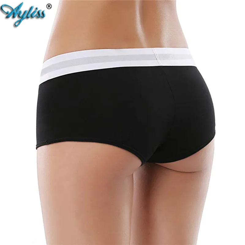 Ayliss High Quality 3pcs/pack Women Black White Grey Mid Waist Briefs Panties Soft Comfort Lingerie Underpants for size S-L