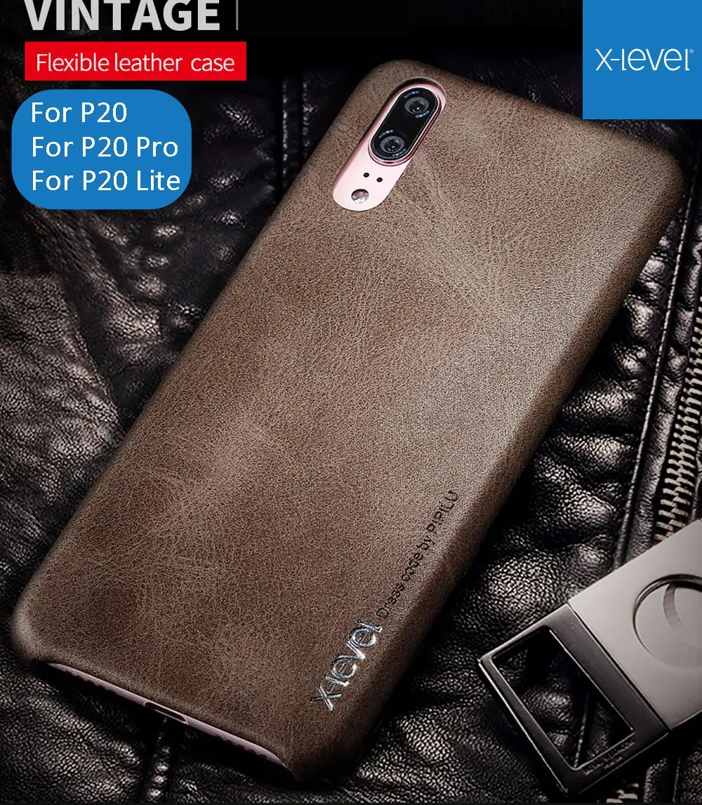 

X-Level Cover Case For Huawei P20 Pro Lite Retro Vintage X Level Matte Frosted Leather Back Protective Shell Nova 3e