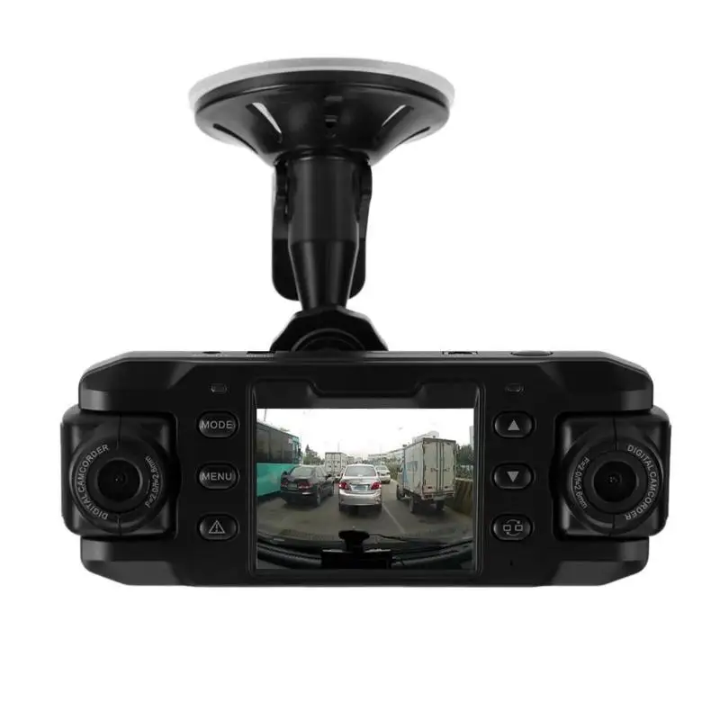 

VODOOL 2.4in Car DVR Camera Dual Lens Video Recorder Auto Dash Cam Camera G-sensor GPS Logger with Suction Cup Bracket