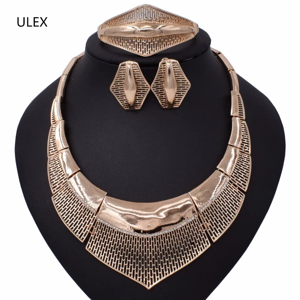 ULEX африканские бусы Ювелирные наборы для женщин клиент нигерийские Свадебные