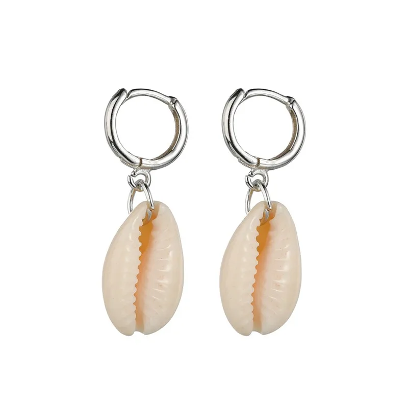 ZORCVENS New Fashion Creative Natural Shell Earrings for Women Boho Handmade Scallop Conch Drop Earrings Jewelry gifts - Окраска металла: 62667