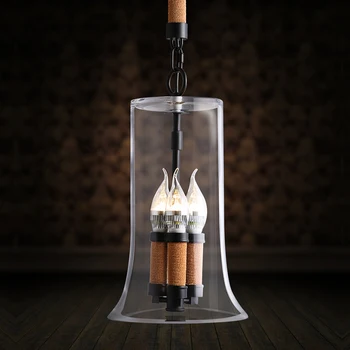 

Candle Nordic glass small pendant personality creative small fresh chandelier coffee bar decorative Chandelier