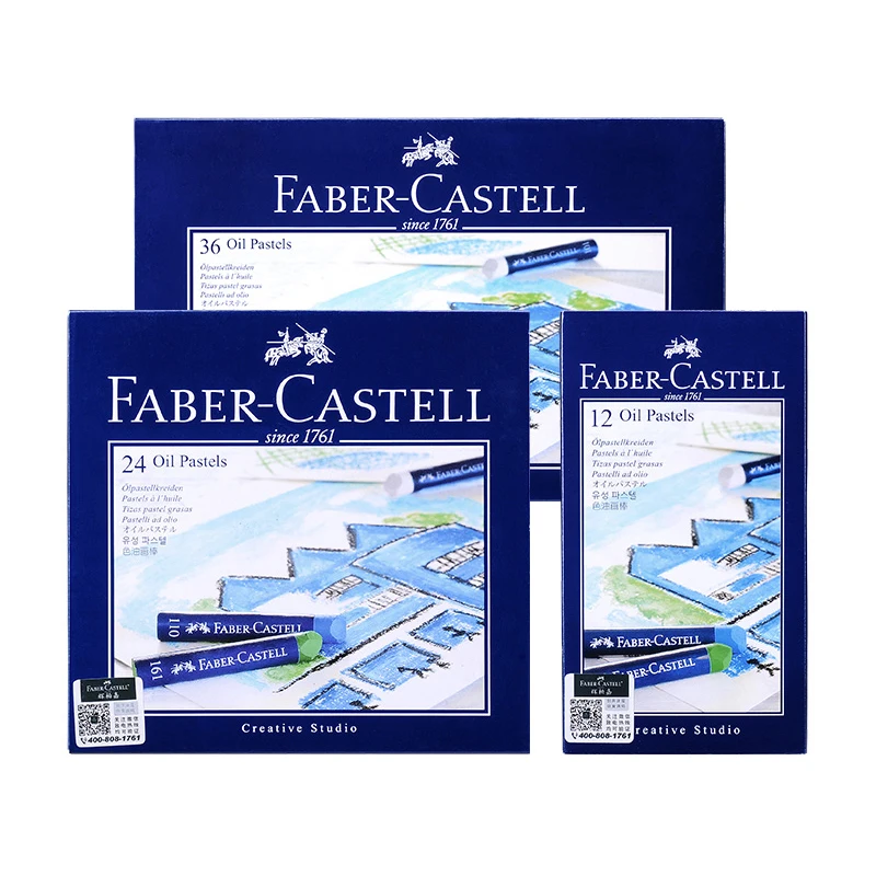 

FABER CASTELL Oil pastels 12/24/36 color blue box nontoxic studio soft crayon professional painting oil pastel hand-painted