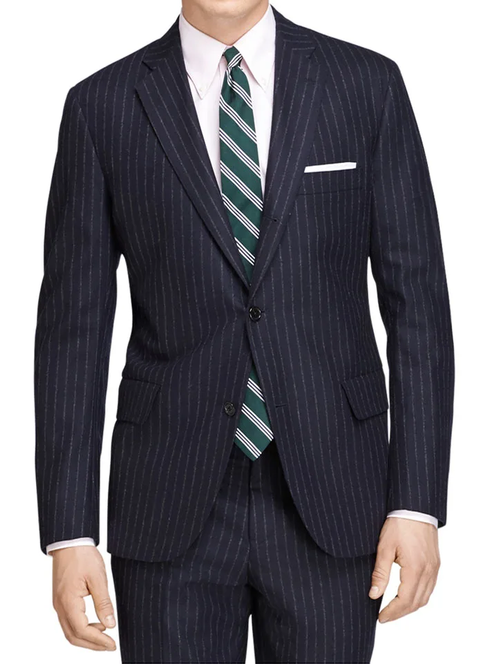 Midnight blue Mens Chalk Stripe Suit Custom Made Midnight blue Mens