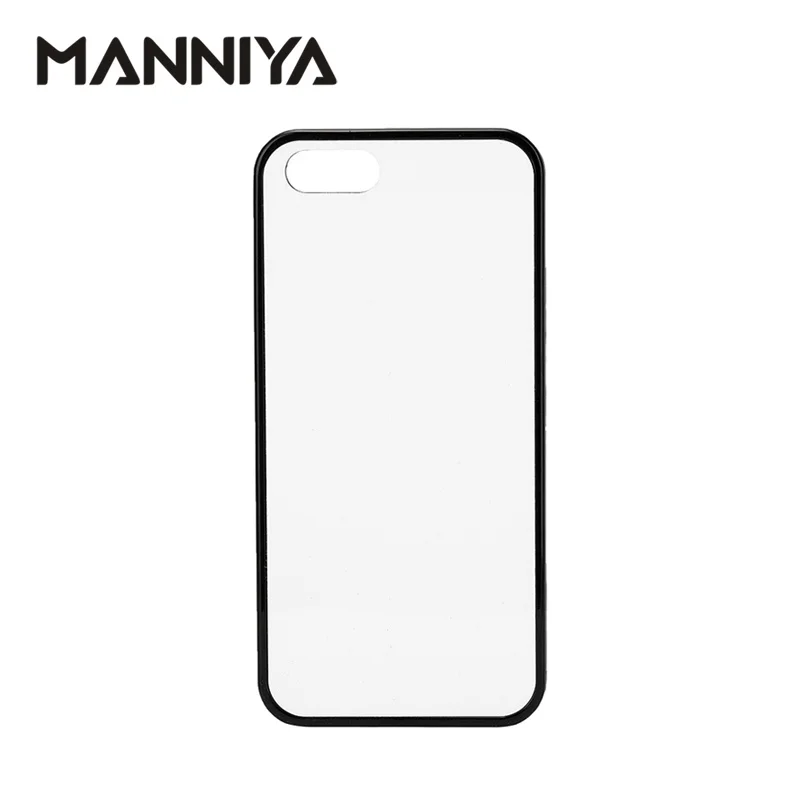 MANNIYA 2D сублимационный пустой резиновый ТПУ+ PC чехол для iphone 5/5s/SE с алюминиевыми вставками и клеем! 100 шт./лот