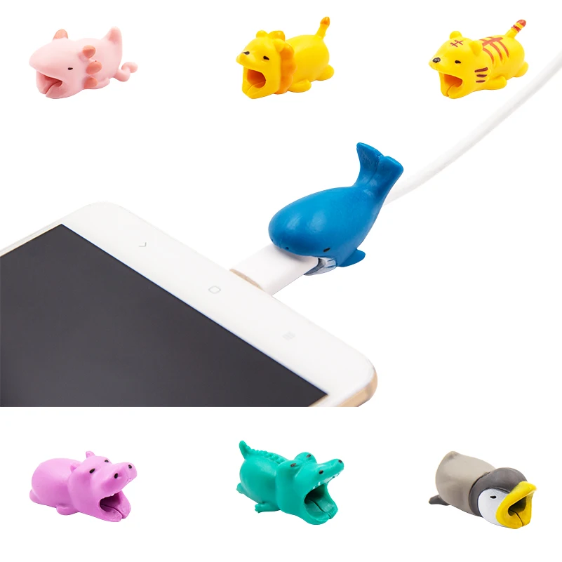 Милый мультяшный протектор для кабеля в виде животного iPhone6 6plus 6s 7 8 USB-кабель