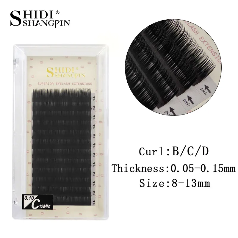 

SHIDISHANGPIN B/C/D Curl Mink Eyelash Extension Individual Volume Lashes 8 9 10 11 12 13mm Fake Eye Lashes Cilia Make Up Tools