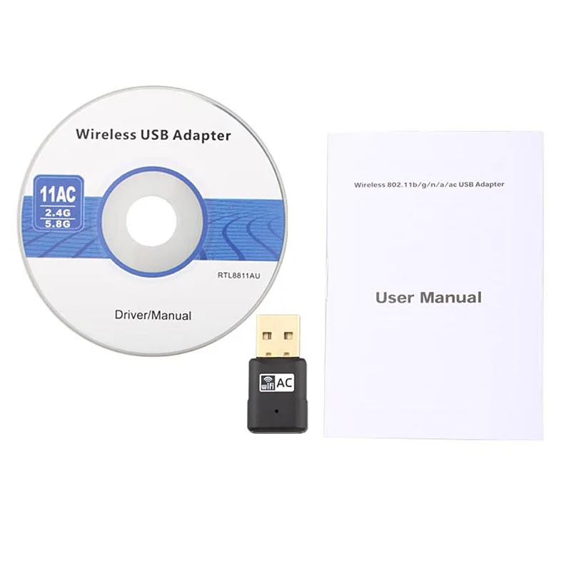 Двухдиапазонный 802.11b/n/g/ac USB WiFi адаптер 2,4 ГГц 5 ГГц ПК мини беспроводная WiFi антенна